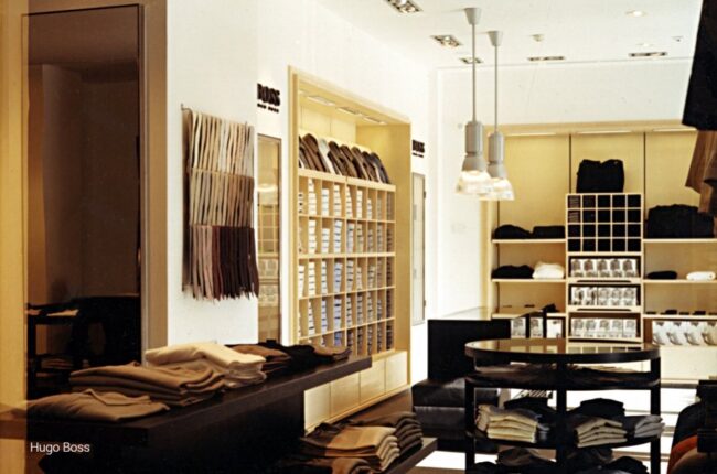 Projekt wnętrza sklepu Hugo Boss